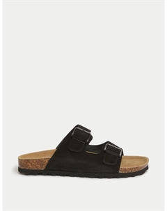 Замшевые мюли с пряжкой на стельке, черный Marks & spencer