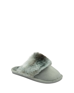 Женские шлепанцы с искусственным мехом и закрытым носком, зеленый Dunlop