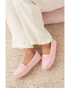 Шлепанцы-мокасины на подкладке из искусственного меха, розовый Next