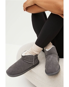 Замшевые тапочки на подкладке из искусственного меха, серый Next