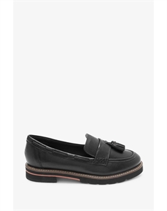 Кожаные лоферы Forever Comfort на толстой подошве с бахромой, черный Next