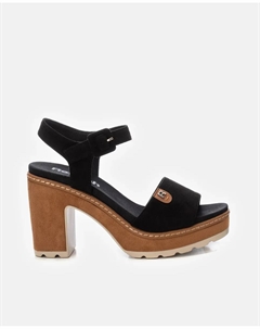 Женские босоножки на каблуке с застежкой-пряжкой, черный Refresh