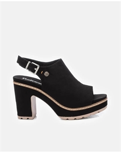 Женские босоножки на каблуке с застежкой-пряжкой, черный Refresh