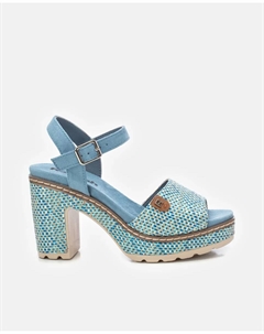 Женские босоножки на каблуке с застежкой-пряжкой, синий Refresh