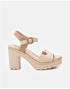 Женские босоножки на каблуке с застежкой-пряжкой, бежевый Refresh