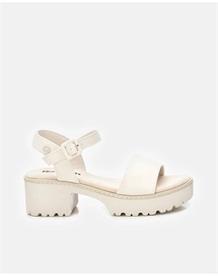 Женские босоножки на каблуке с застежкой-пряжкой, белый Refresh