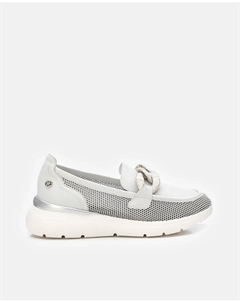 Женские кожаные мокасины на резиновой подошве, белый Carmela