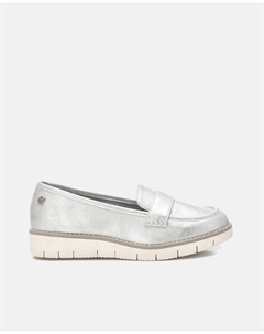 Женские мокасины на плоской подошве с резиновой подошвой, серебряный Xti