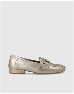 Женские мокасины из металлизированной кожи, золото Lodi