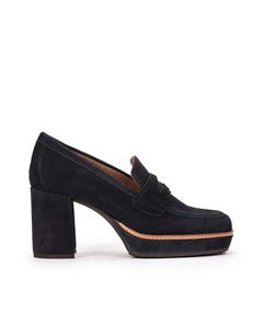 Женские замшевые мокасины на платформе, тёмно-синий Pedro miralles