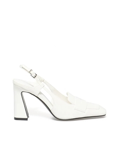 Женские мокасины на каблуке, белый Сфера