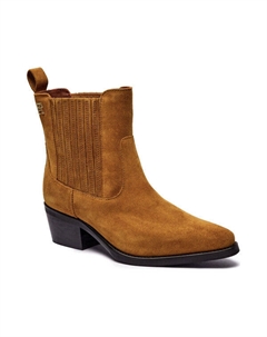 Полусапожки женские замшевые в ковбойском стиле, коричневый Tommy hilfiger