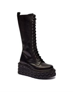 Сапоги женские высокие на платформе, черный Patrizia pepe