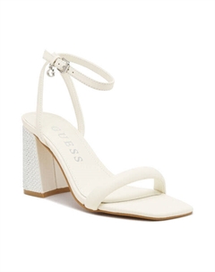 Сандалии кожаные на каблуке, экрю Guess