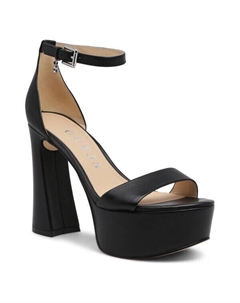 Сандалии женские кожаные на каблуке, черный Guess