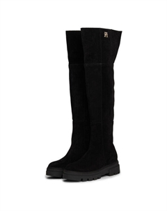 Сапоги кожаные выше колена, черный Tommy hilfiger