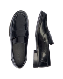 Лоферы женские кожаные лакированные, черный Calvin klein