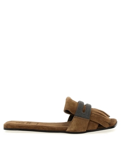 Шлепанцы Monile, коричневый Brunello cucinelli