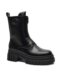 Ботильоны женские кожаные на каблуке, черный Guess