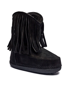 Сапоги женские зимние с бахромой, черный Inuikii