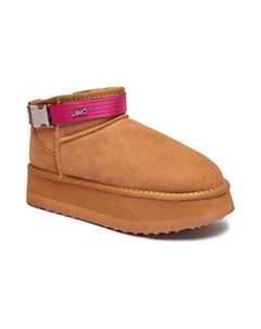 Сапоги женские короткие с замком, коричневый Liu jo