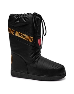 Ботинки женские зимние дутые, черный Love moschino