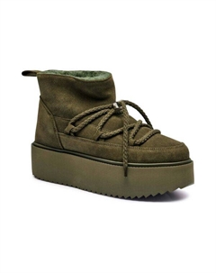 Ботинки женские на низкой платформе, зеленый Inuikii