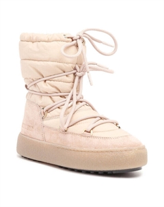 Ботинки зимние женские нейлоновые с кожей, розовый Moon boot