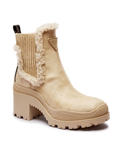 Ботильоны Yvette Shearling на блочном каблуке, бежевый Guess