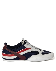 Кеды с нашивкой-логотипом, синий Miu miu