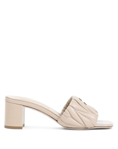 Мюли на каблуке, нейтральный цвет Miu miu