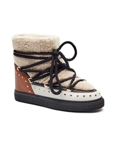 Ботинки кожаные зимние Curly Rock Wedge с добавлением шерсти, мультиколор Inuikii