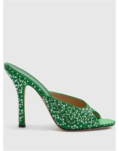 Мюли 110 мм, украшенные кристаллами, зеленый Ermanno scervino