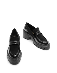 Кожаные мокасины 60 мм, черный Stuart weitzman