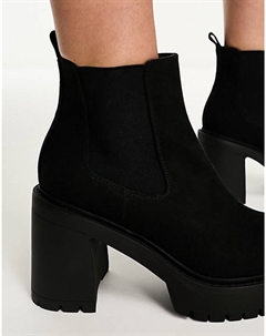 Черные ботинки челси на массивном каблуке DESIGN Elma Asos