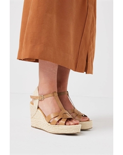 Эспадрильи Signature на танкетке с Т-образным ремешком, коричневый Next