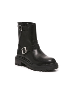 Женские ботинки кожаные с пряжкой, черный Steve madden