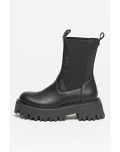 Приобретите ботинки «Челси» из кожи и текстиля, черный Steve madden