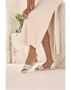 Белые свадебные туфли Ivory Forever Comfort с открытыми носками и свадебным узлом, белый Next