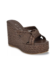 Сандалии Eveh на танкетке, темно-коричневые Guess