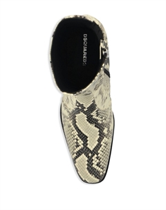 Ботильоны со змеиным принтом, нейтральный цвет Dsquared2