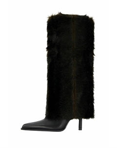 Сапоги на высоком каблуке, черный Bershka