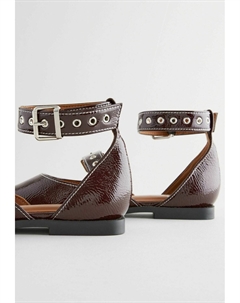 Балетки с манжетой на щиколотку EYELET REGULAR FIT, темно-красный Next