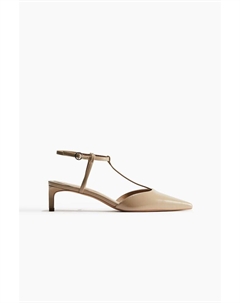 Остроносые туфли с Т-образным ремешком, бежевый H&m