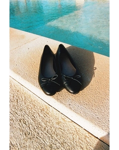 Кожаные балетки, черный H&m