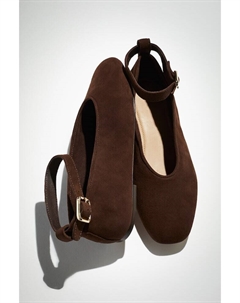 Кожаные балетки, коричневый H&m