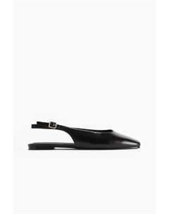 Кожаные туфли-лодочки с открытой пяткой, черный H&m