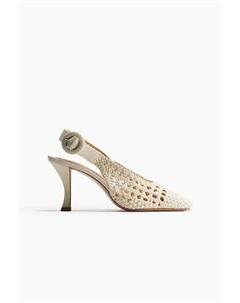 Плетеные парусиновые туфли с открытой пяткой, бежевый H&m