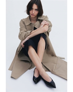 Туфли-Лодочки из лакированной кожи с открытой пяткой, черный H&m