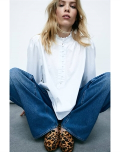 Кожаные мокасины с меховой отделкой, мультиколор H&m